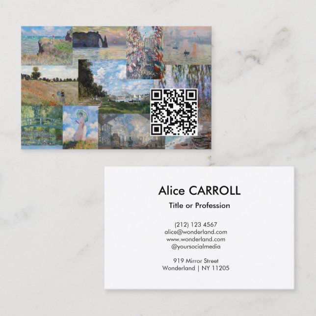 Claude Monet - Masterpieces Patchwork - QR Code Business Card (Front/Back)