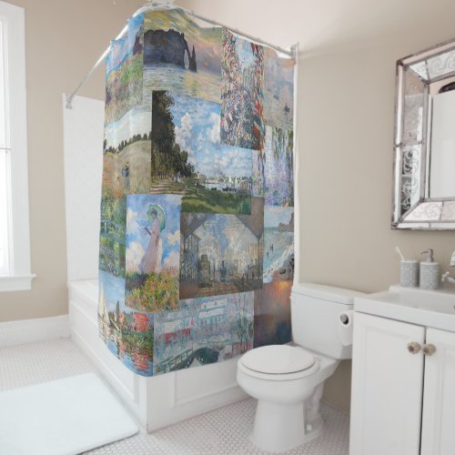 Claude Monet _ Masterpieces Patchwork Shower Curtain