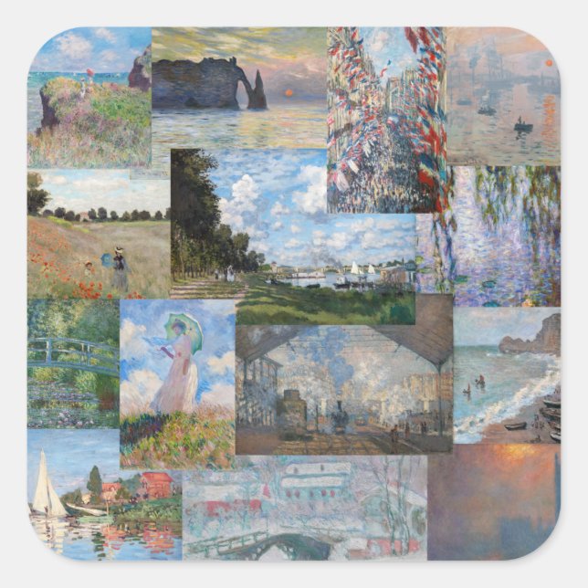 Claude Monet - Masterpieces Patchwork Square Sticker (Front)