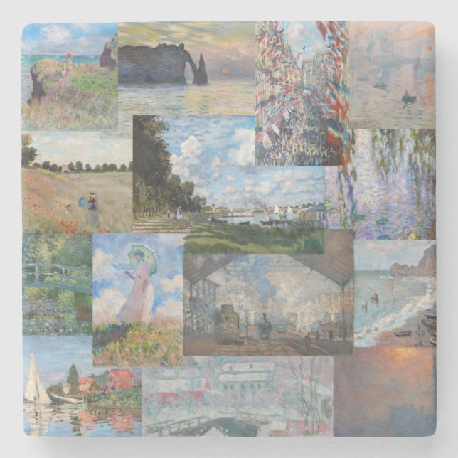 Claude Monet - Masterpieces Patchwork Stone Coaster (Front)