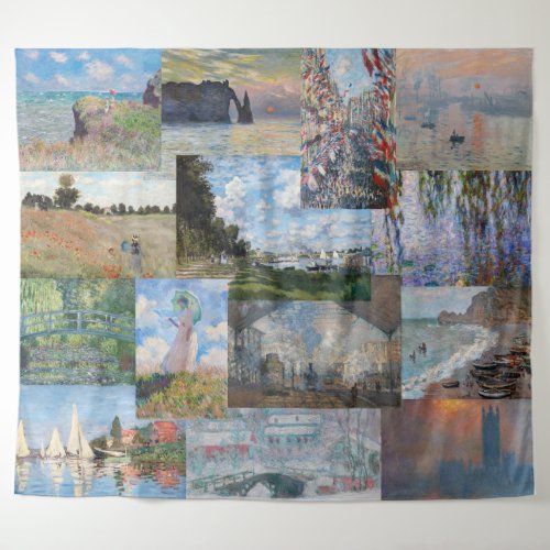 Claude Monet _ Masterpieces Patchwork Tapestry