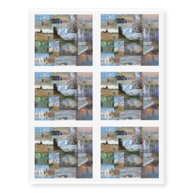 Claude Monet - Masterpieces Patchwork Temporary Tattoos (Front)