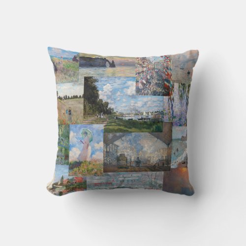 Claude Monet _ Masterpieces Patchwork Throw Pillow