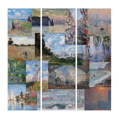 Claude Monet _ Masterpieces Patchwork Triptych