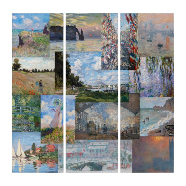 Claude Monet - Masterpieces Patchwork Triptych (Front)