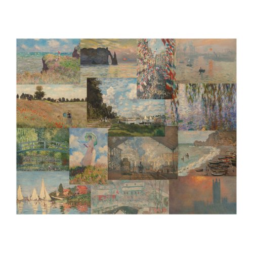 Claude Monet _ Masterpieces Patchwork Wood Wall Art