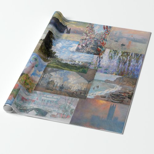 Claude Monet _ Masterpieces Patchwork Wrapping Paper