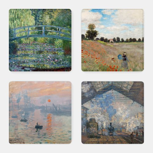 Claude Monet Masterpieces selection Coaster Set
