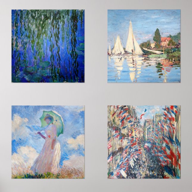 Claude Monet Masterpieces selection Wall Art Sets (Front)