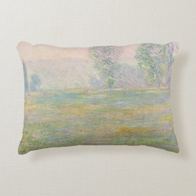 Claude Monet | Meadows in Giverny, 1888 Decorative Pillow (Front)