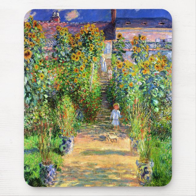Claude Monet: Monet's Garden at Vétheuil Mouse Pad (Front)
