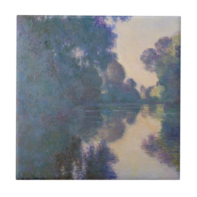 Claude Monet | Morning on the Seine near Giverny Ceramic Tile (Front)