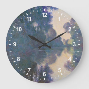 Claude Monet   Morning on the Seine near Giverny Large Clock