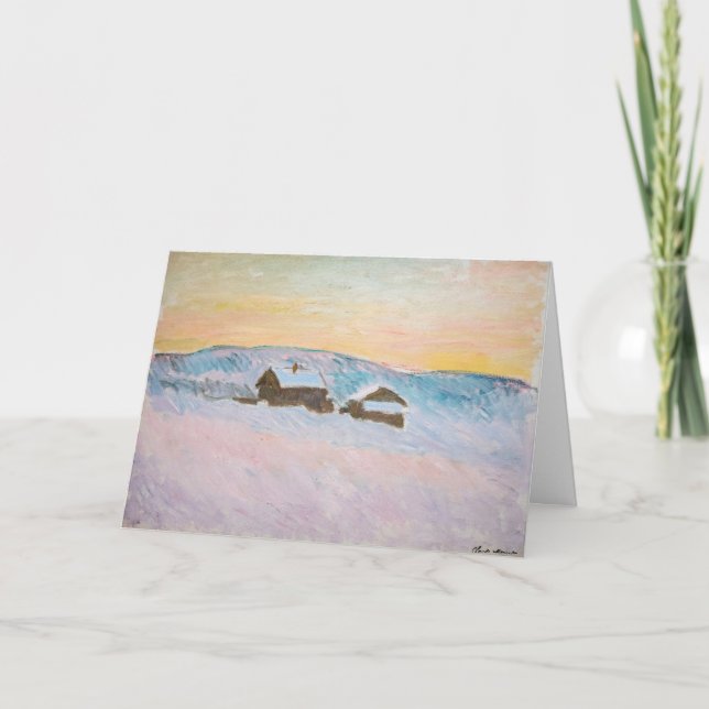Claude Monet - Norway Landscape, Blue Houses Card (Front)