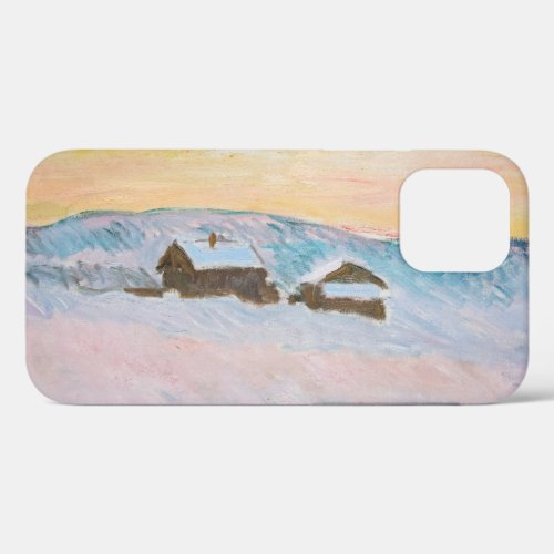Claude Monet _ Norway Landscape Blue Houses iPhone 12 Case