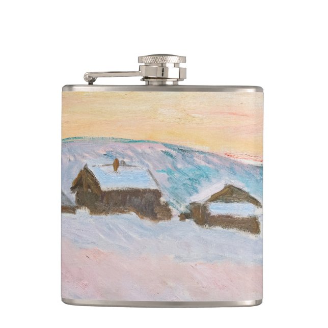 Claude Monet - Norway Landscape, Blue Houses Flask (Front)