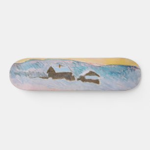 Claude Monet - Norway Landscape, Blue Houses Skateboard