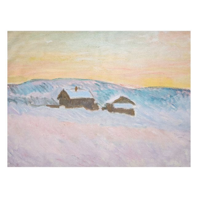 Claude Monet - Norway Landscape, Blue Houses Tablecloth (Front (Horizontal))