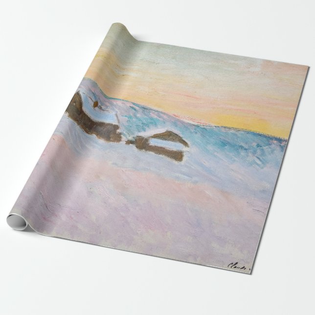 Claude Monet - Norway Landscape, Blue Houses Wrapping Paper (Unrolled)