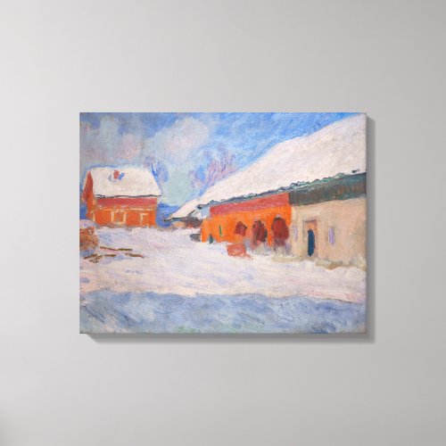 Claude Monet _ Norway Red Houses at Bjornegaard Canvas Print