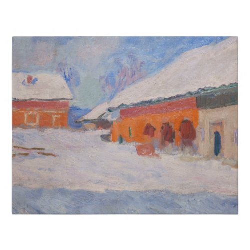 Claude Monet _ Norway Red Houses at Bjornegaard Faux Canvas Print