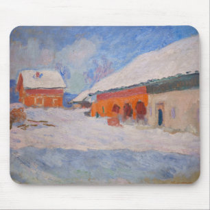 Claude Monet - Norway, Red Houses at Bjornegaard Mouse Pad