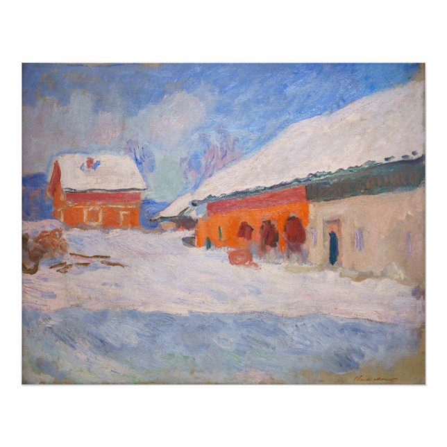 Claude Monet - Norway, Red Houses at Bjornegaard Photo Print (Front)