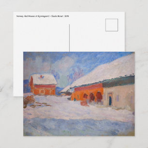 Claude Monet - Norway, Red Houses at Bjornegaard Postcard