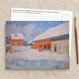 Claude Monet - Norway, Red Houses at Bjornegaard Postcard