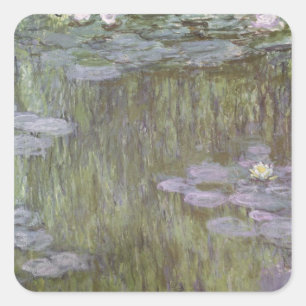 Claude Monet Nympheas at Giverny, 1918 Square Sticker