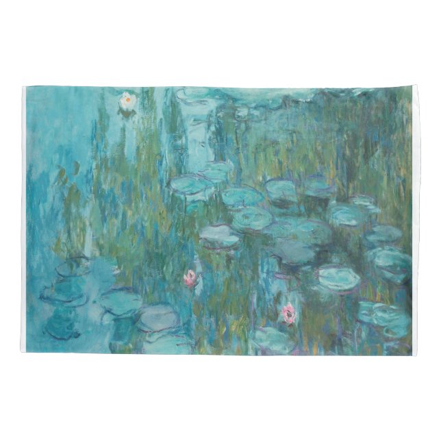 Claude Monet - Nympheas - Water Lilies Painting Pillow Case (Back)