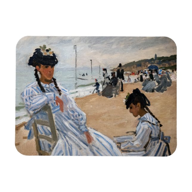 Claude Monet - On the Beach at Trouville Magnet (Horizontal)