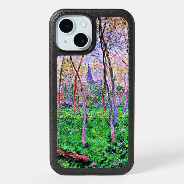 Claude Monet painting, Bennecourt iPhone 15 Case (Back)