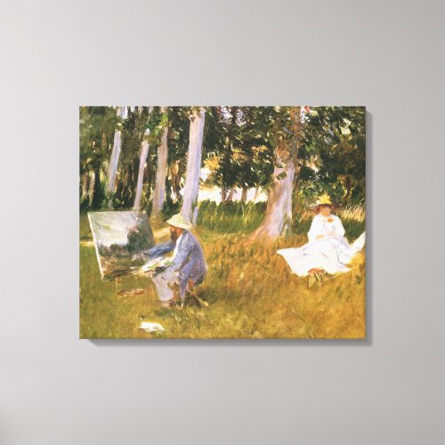 Claude Monet Painting Edge of a Wood by Sargent Canvas Print