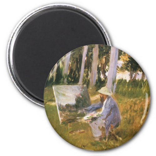 Claude Monet Painting Edge of a Wood by Sargent Magnet