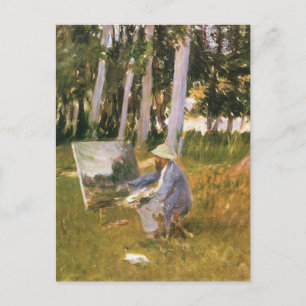Claude Monet Painting, Edge of a Wood by Sargent Postcard