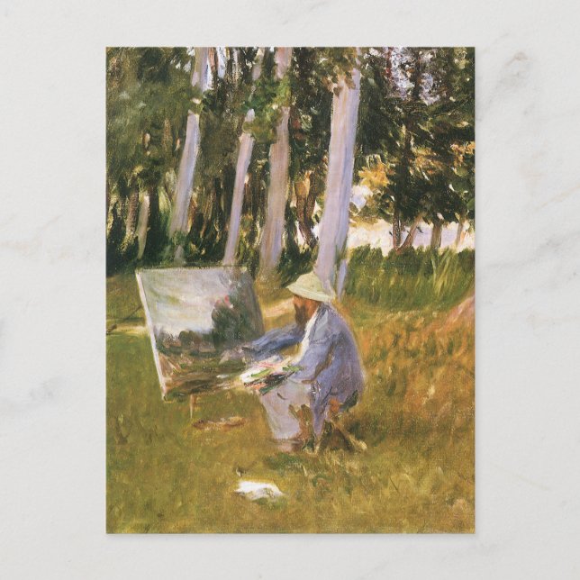 Claude Monet Painting, Edge of a Wood by Sargent Postcard (Front)