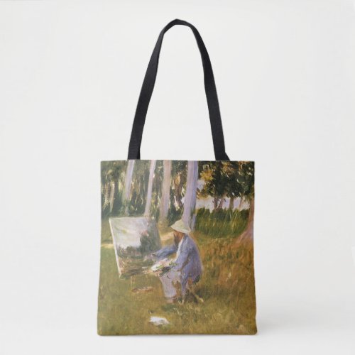 Claude Monet Painting Edge of a Wood by Sargent Tote Bag