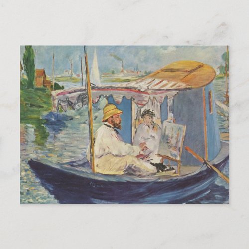 Claude Monet Painting _ Edouard Manet Postcard