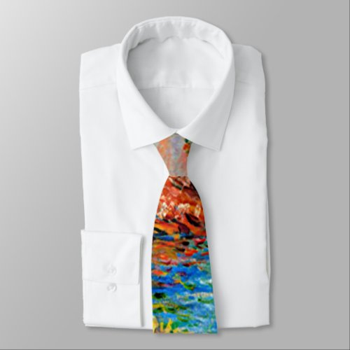 Claude Monet painting Near Monte Carlo  Neck Tie