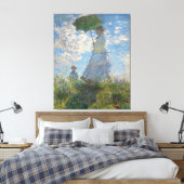 Claude Monet Painting of Lady with Parasol  Canvas Print (Insitu(Bedroom))