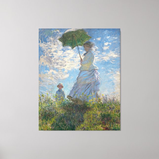 Claude Monet Painting of Lady with Parasol  Canvas Print (Front)