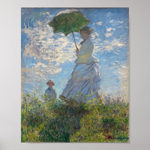 Claude Monet Painting of Lady with Parasol Poster