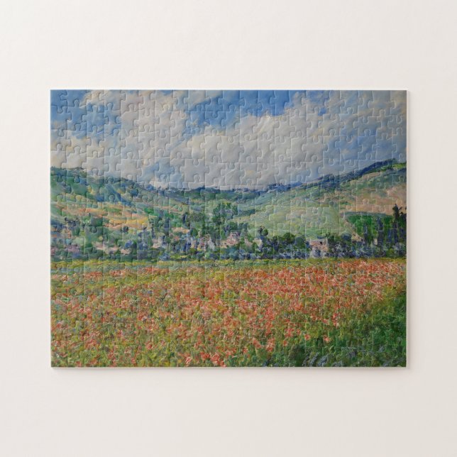 Claude Monet Painting, Poppy Field at Giverny Jigsaw Puzzle (Horizontal)