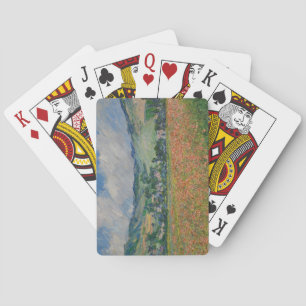 Claude Monet Painting, Poppy Field at Giverny Poker Cards