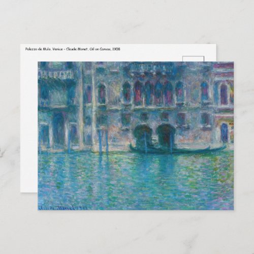 Claude Monet _ Palazzo da Mula Postcard