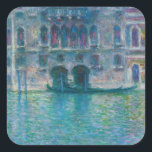 Claude Monet - Palazzo da Mula Square Sticker<br><div class="desc">Palazzo da Mula,  Venice - Claude Monet,  Oil on Canvas,  1908</div>