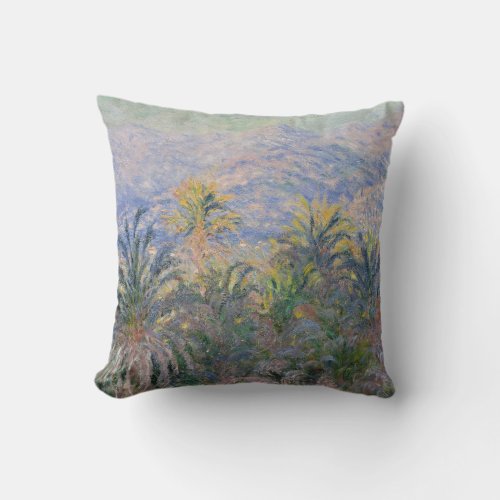 Claude Monet  Palm Trees at Bordighera Throw Pillow