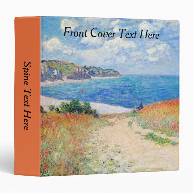 Claude Monet - Path in Wheat Fields at Pourville 3 Ring Binder (Front/Spine)