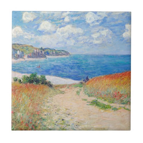 Claude Monet _ Path in Wheat Fields at Pourville Ceramic Tile